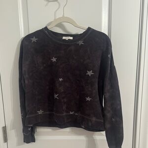 Z Supply Black Star Cropped Sweatshirt